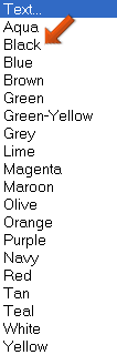Text Color List