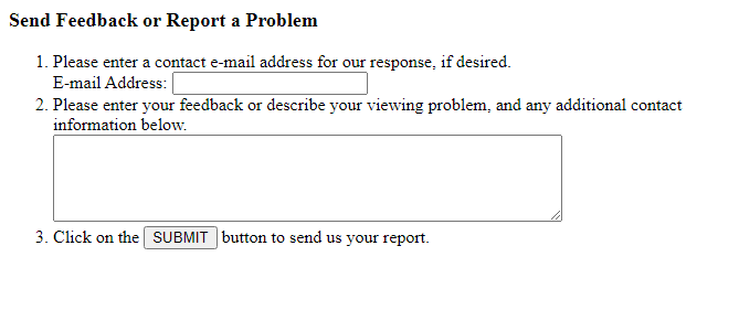 Send Feedback or Report an Issue